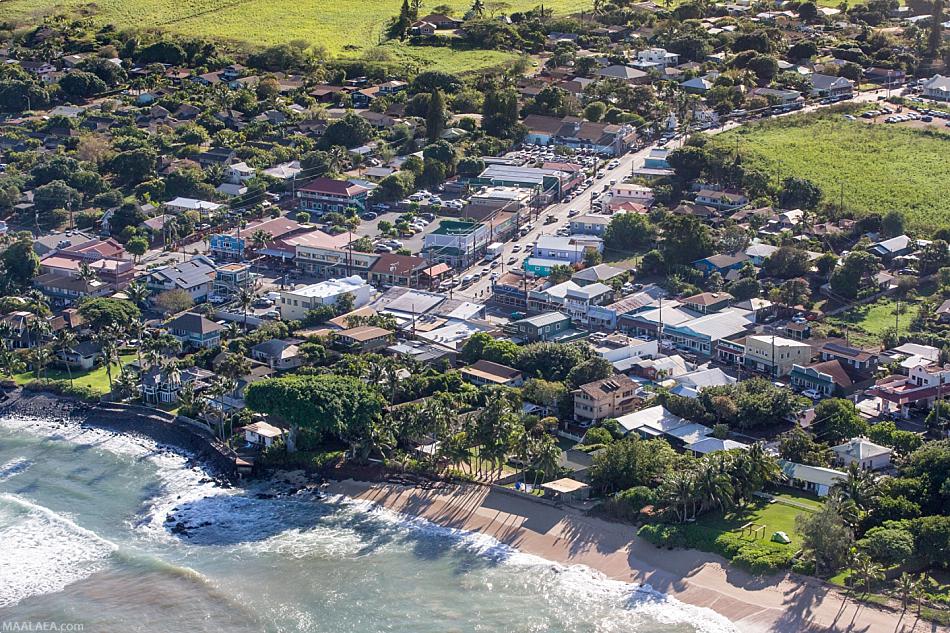 Paia Town Aerial View